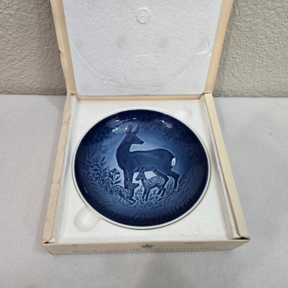 B&G 1975 Denmark Mother's Day Plate 9375 Deer & Fawn Mors Dag Vintage w/Box - Picture 9 of 10
